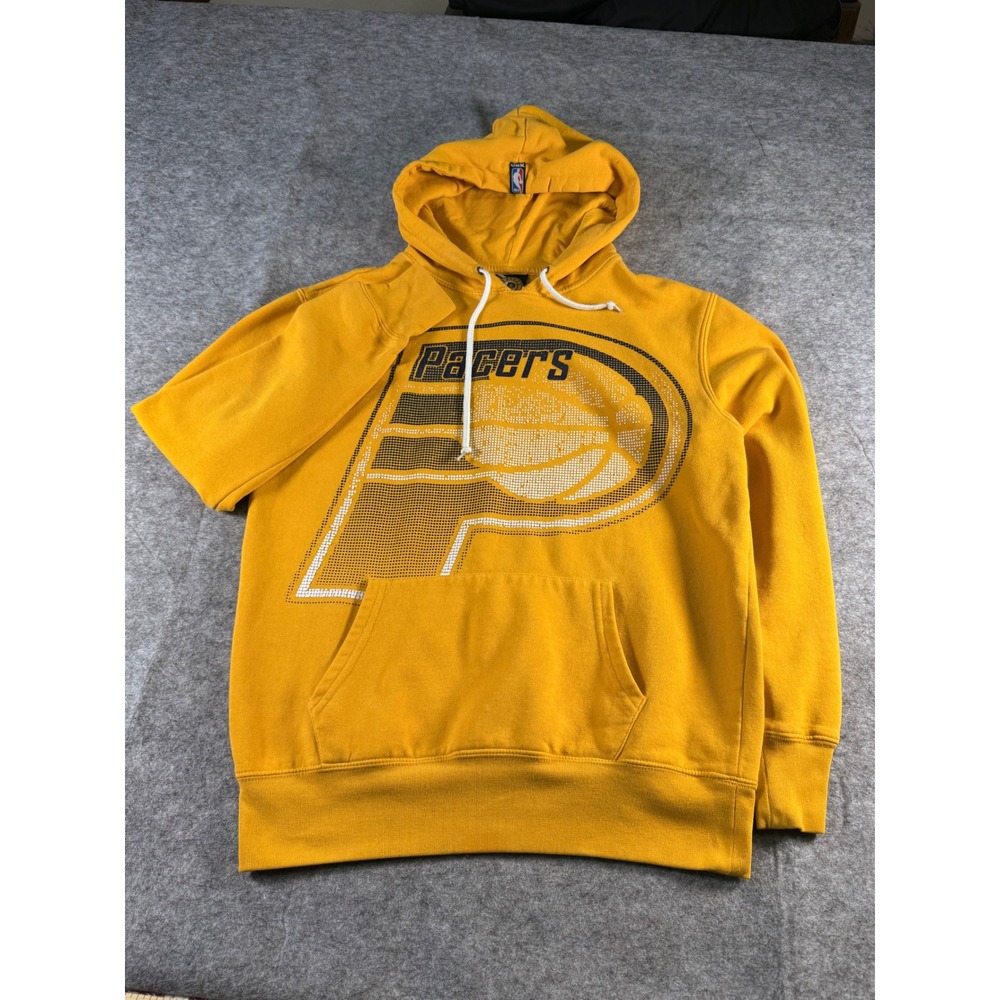 Indiana Pacers Yellow Hoodie NBA Basketball Sweatshirt Mens Size S Logo